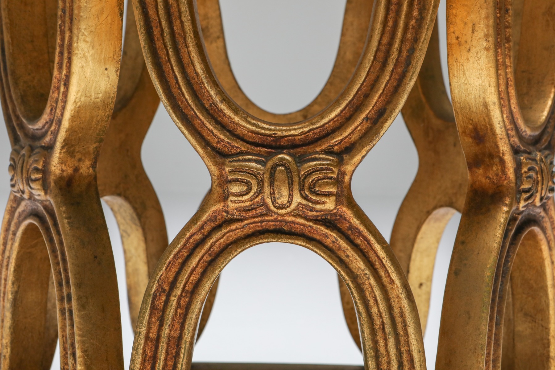 Elegant giltwood side tables with marble from the 1970s