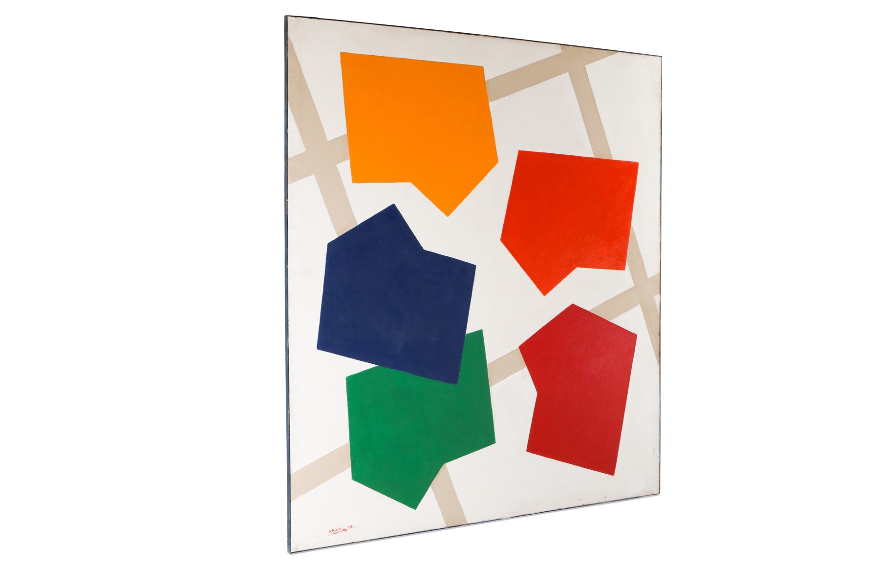 Expressive French abstract painting by Rene Roche
