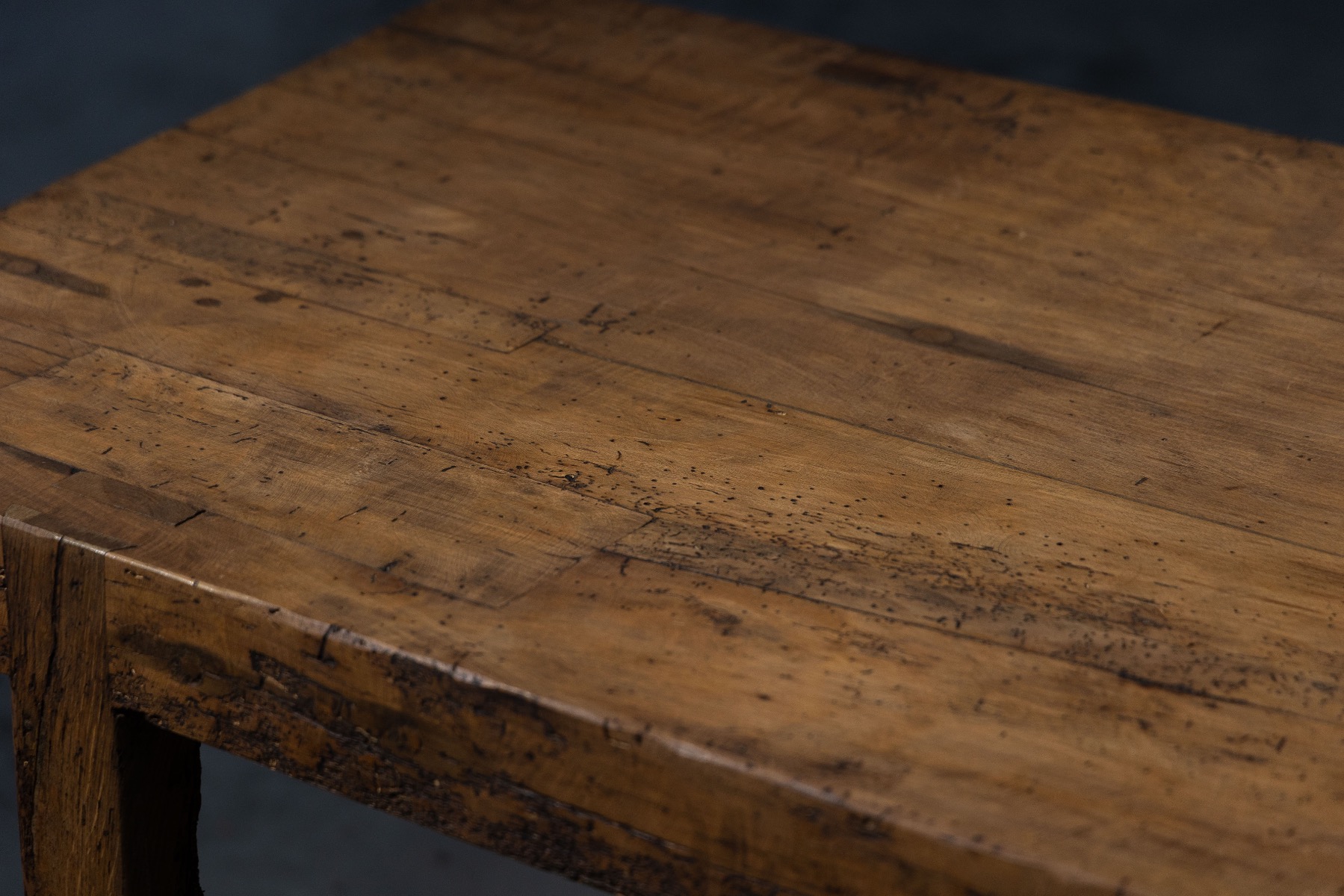 Rural wooden farmhouse table from the mid 20th century