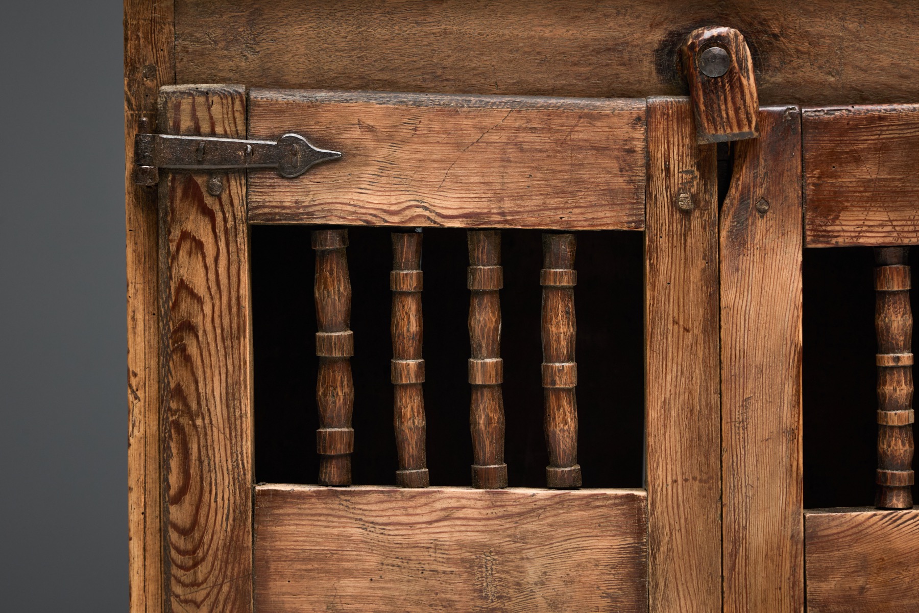 Folk art populaire pantry cabinet with honest construction