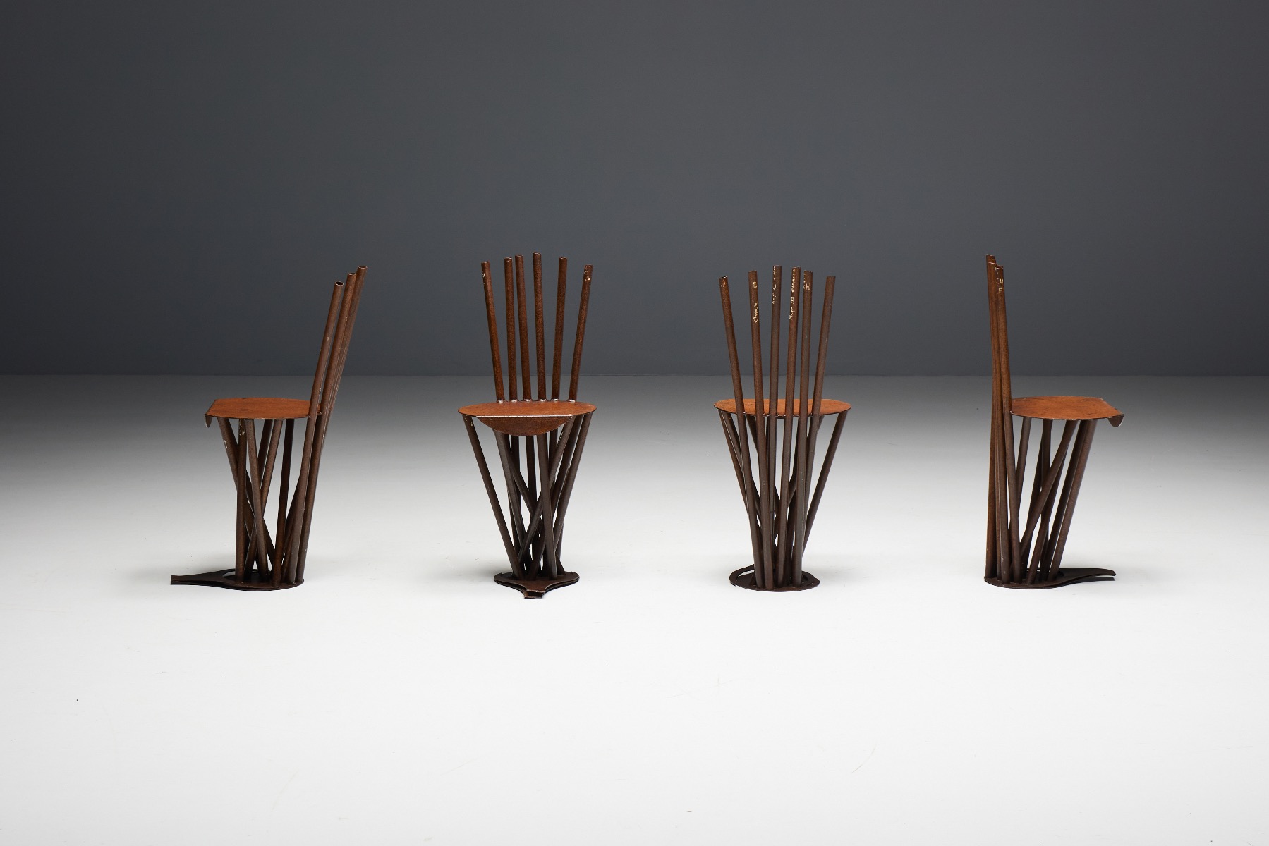 Handcrafted 1950s primitive chairs