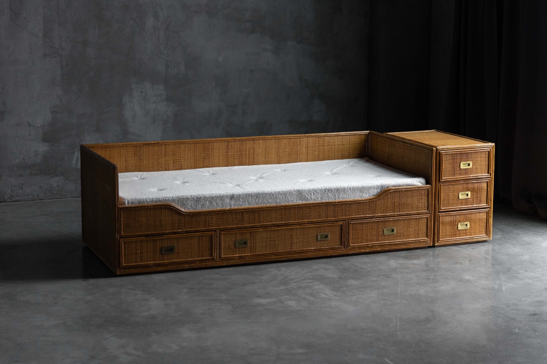Lightweight Italian bamboo daybed with clean lines