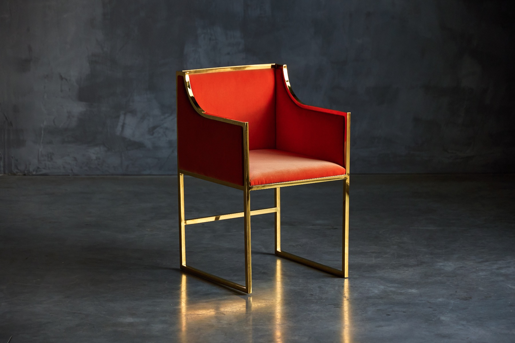 Collectible Maison Jansen chairs in brass and velvet