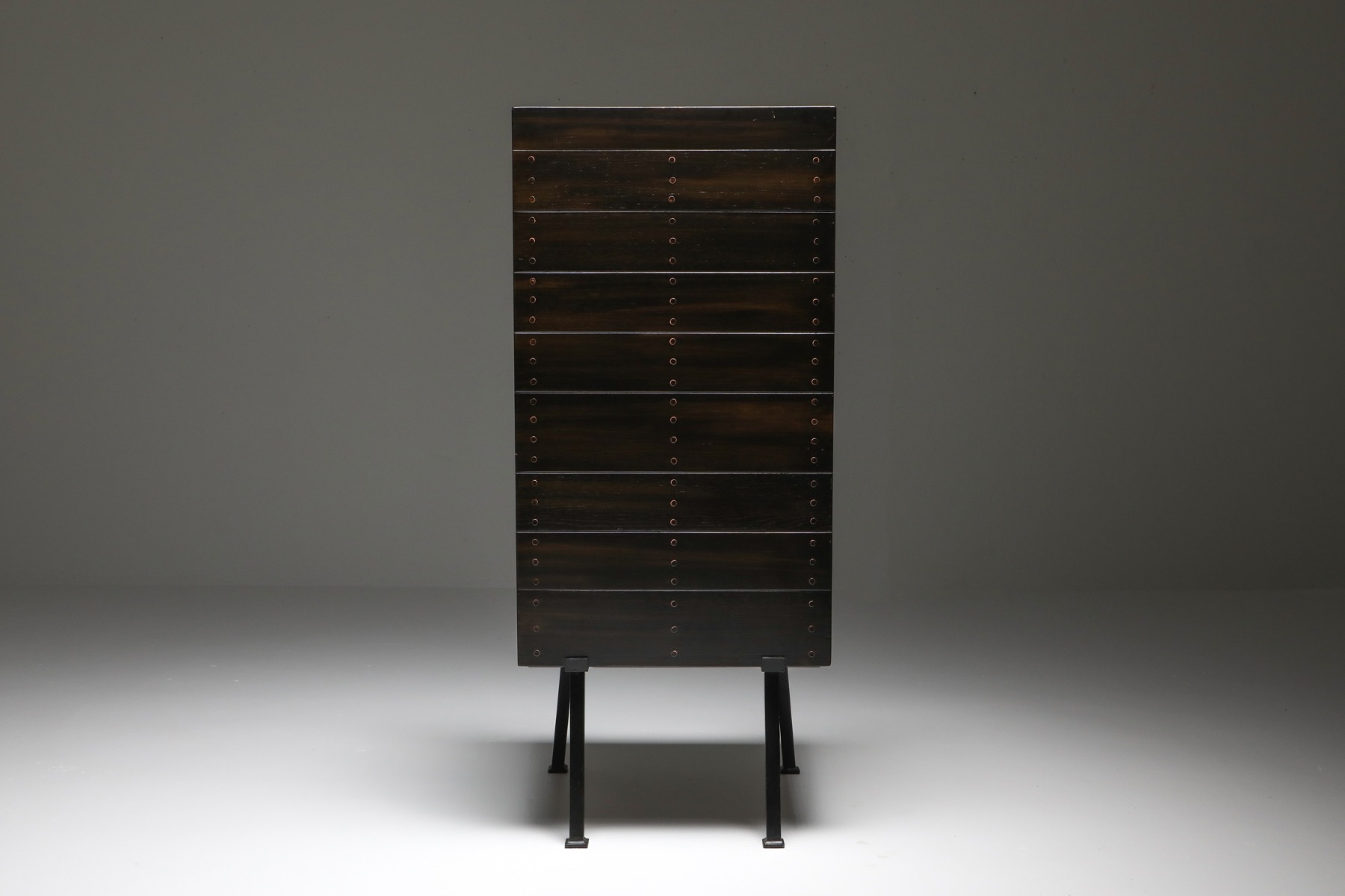 Minimalist modernist armchair in Hans van der Laan style
