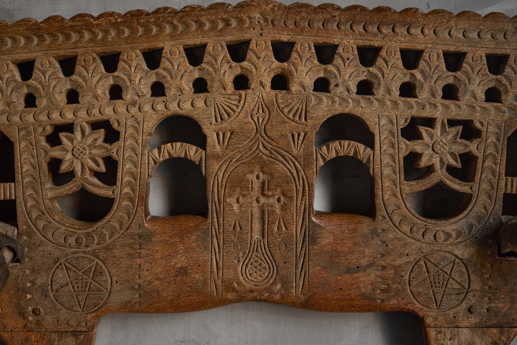 Museum level carved antique yoke from the early 20th century