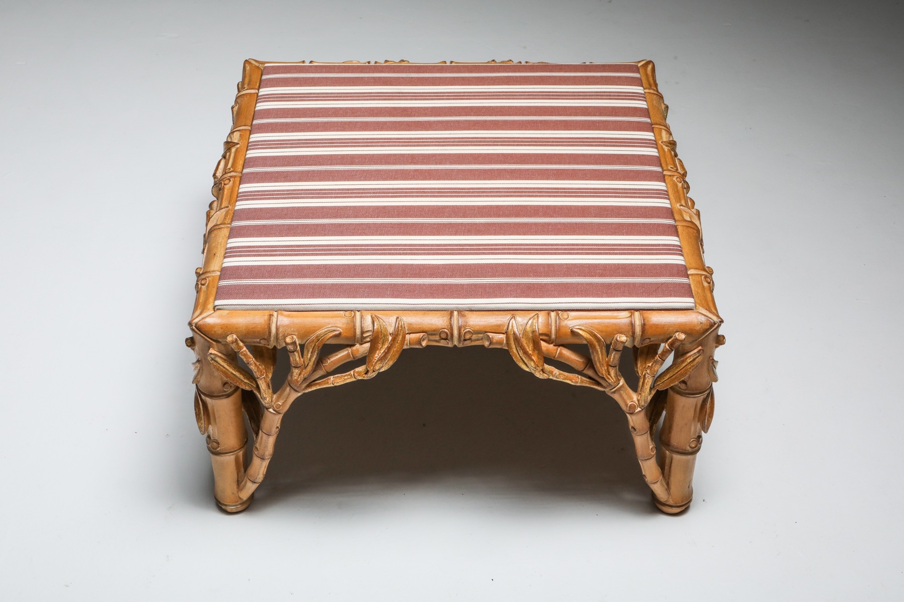 Natural bamboo ottomans in Italian vintage style