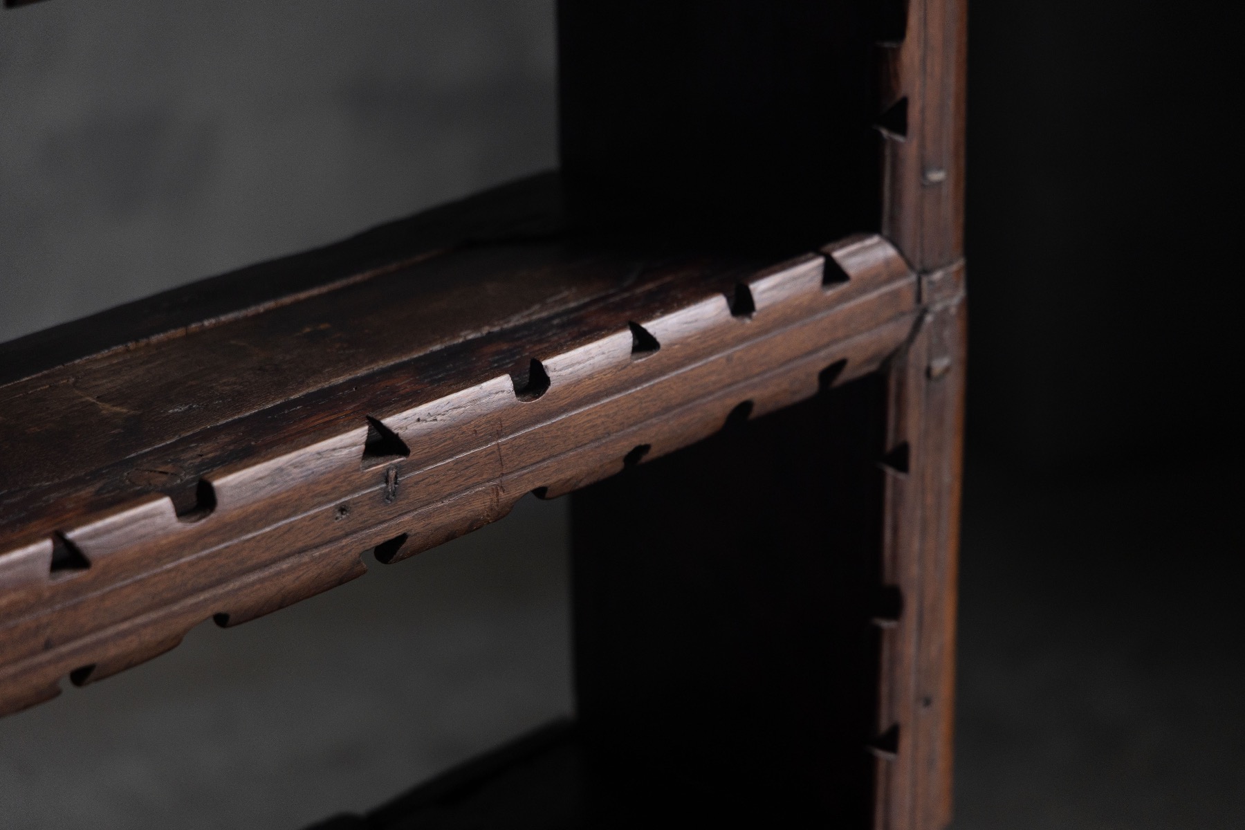 Primitive art populaire cabinet showing authentic wear