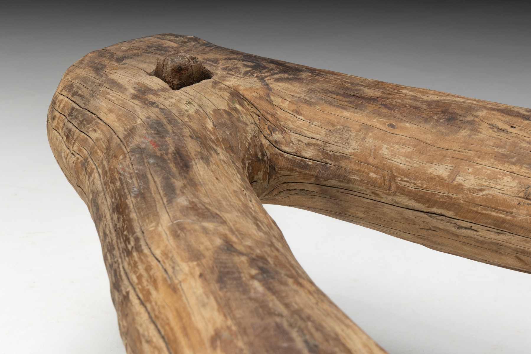 Primitive folk art tripod stool 18th century