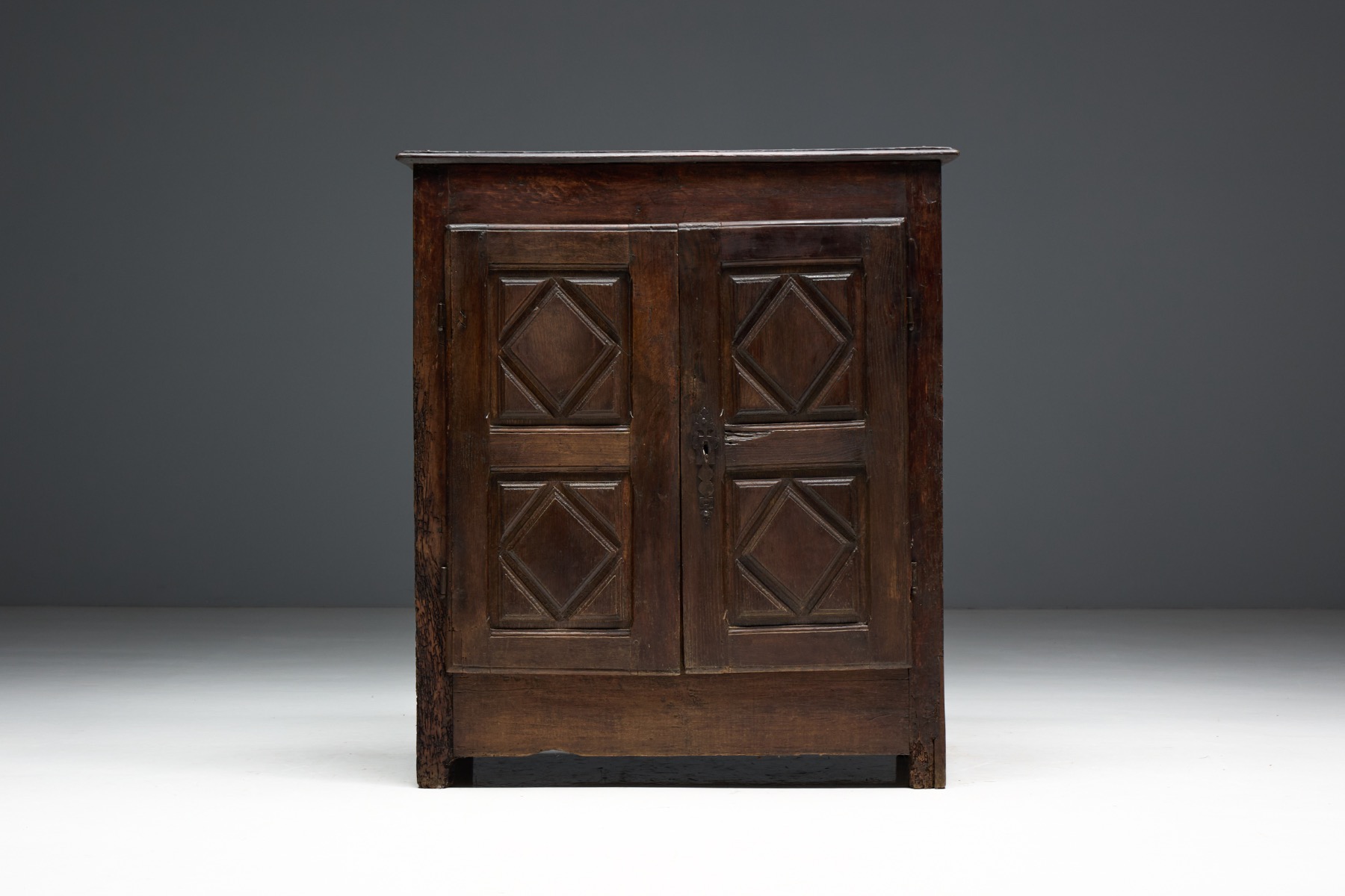 Primitive rustic folk art buffet with utilitarian design