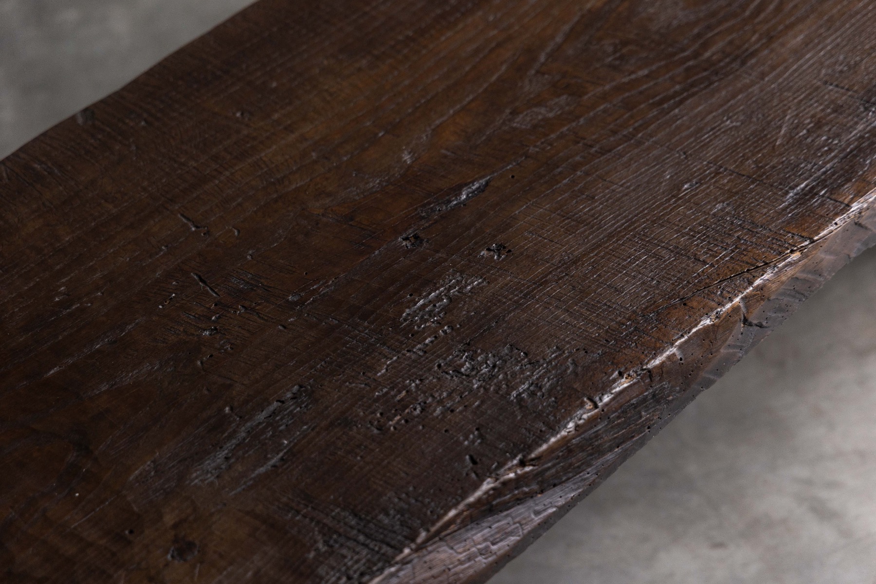 Rural rustic coffee table with early brutalist design