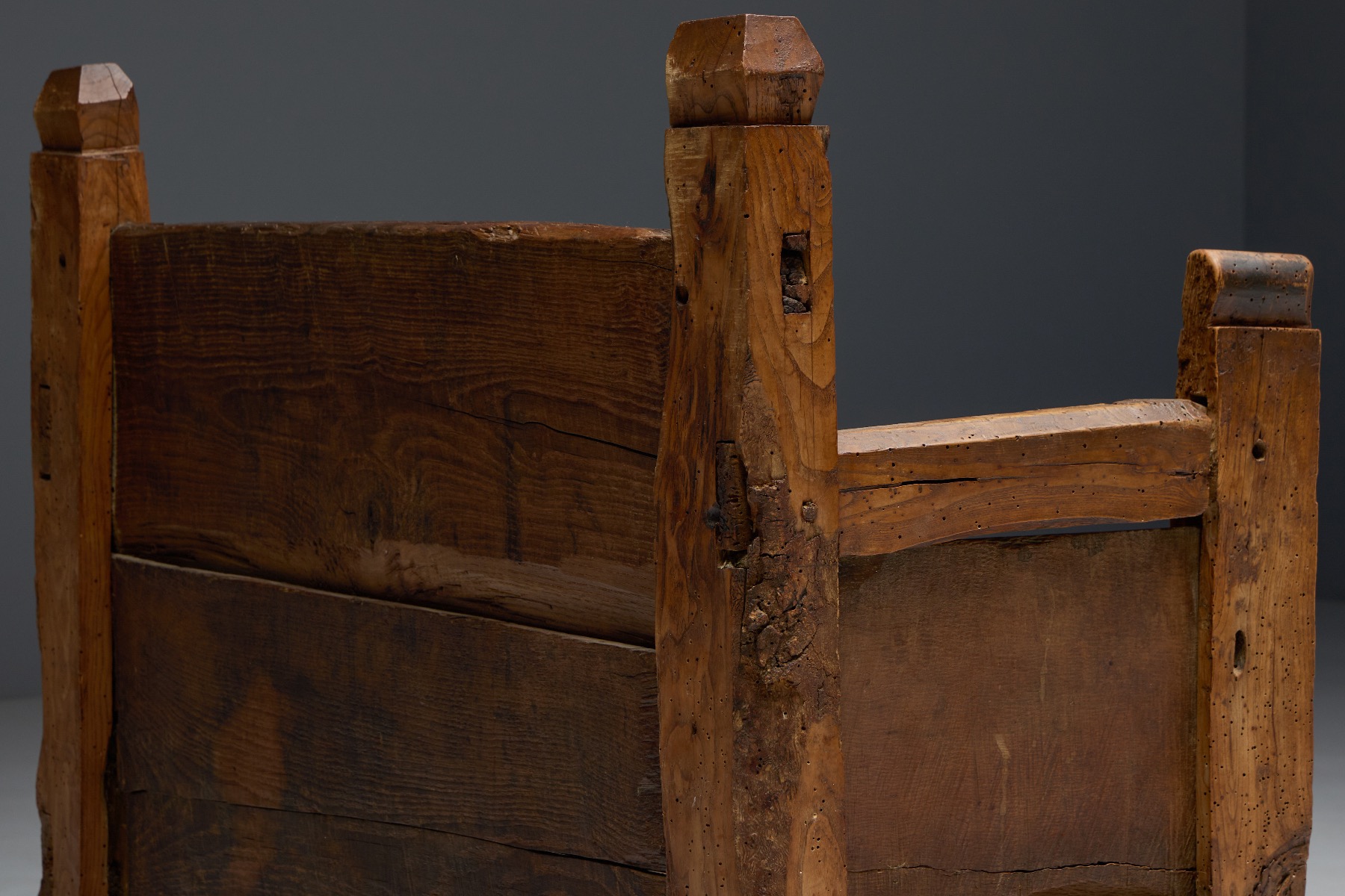 Rural primitive bench with simple functional form
