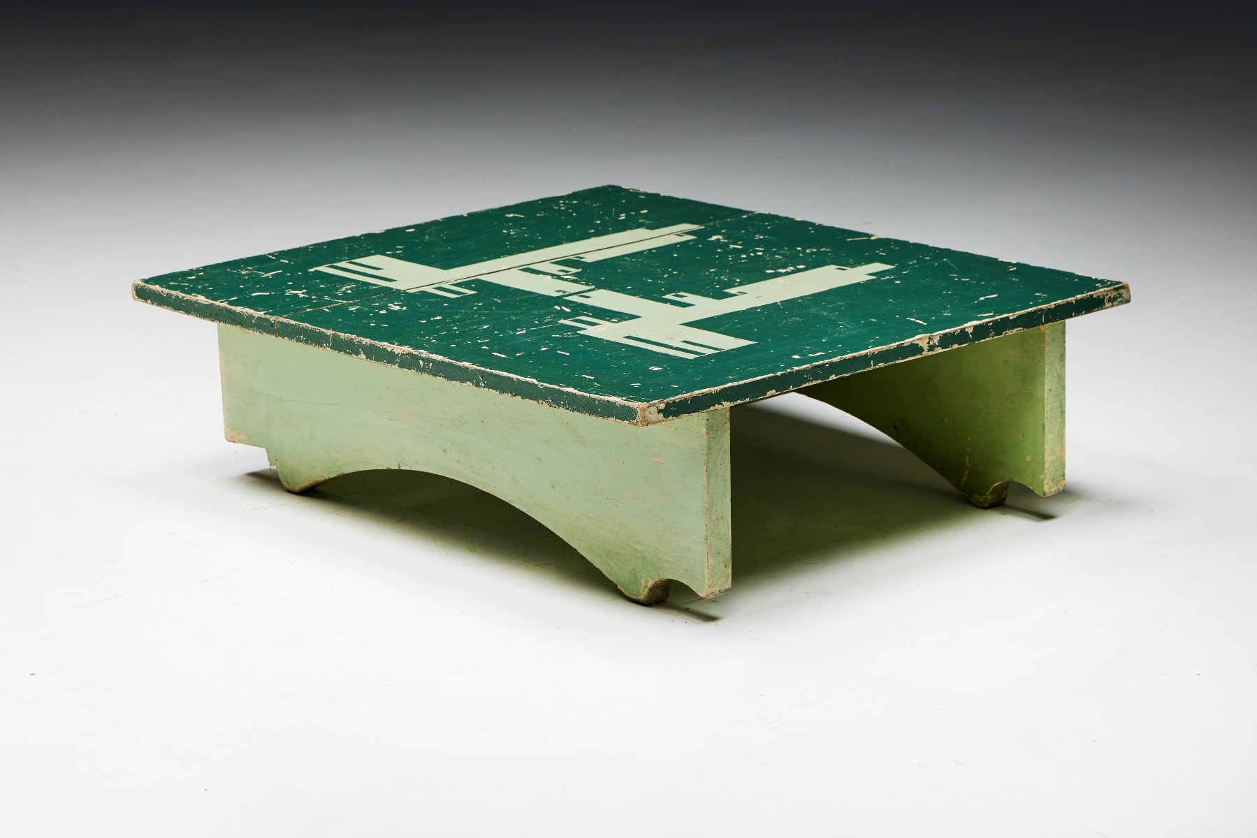 Rustic country green side table 19th century