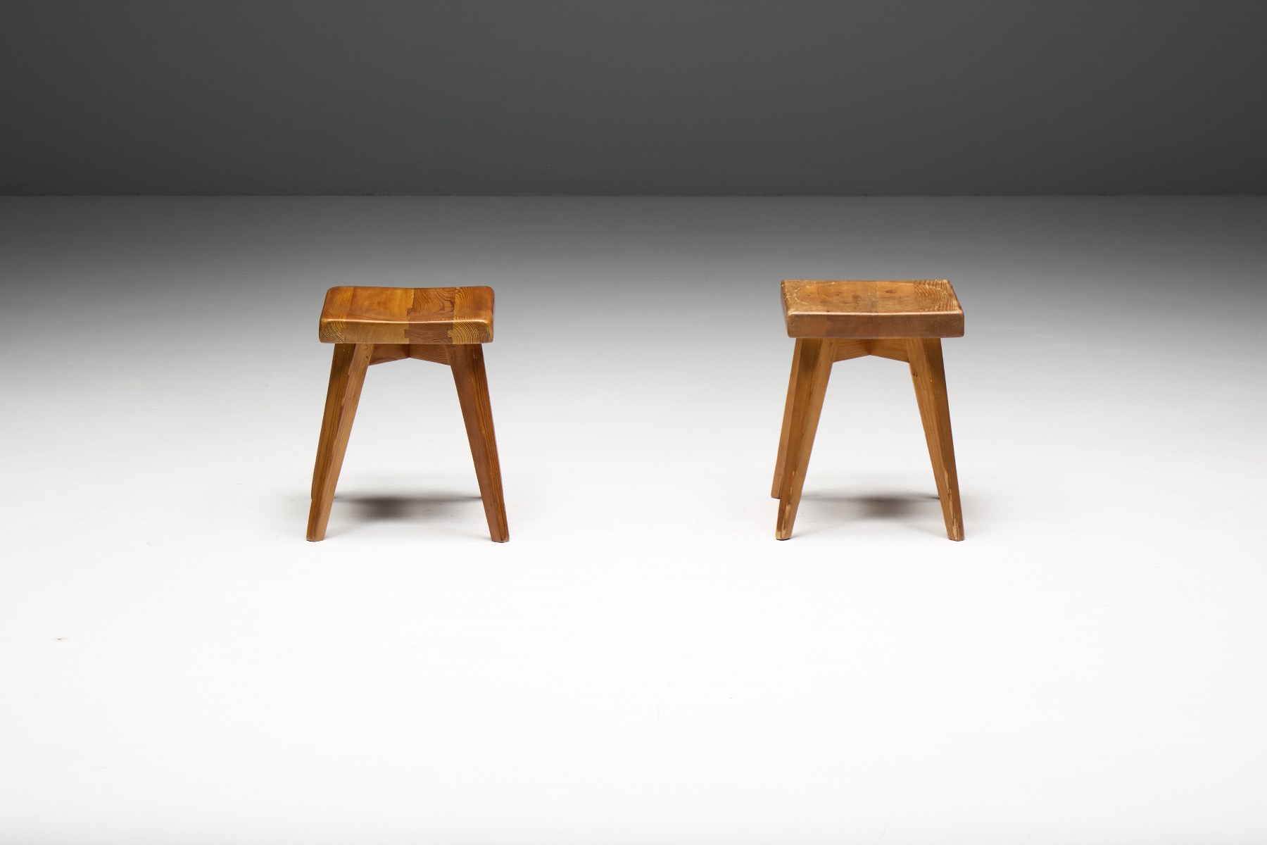 Rustic modernist stools 1960s