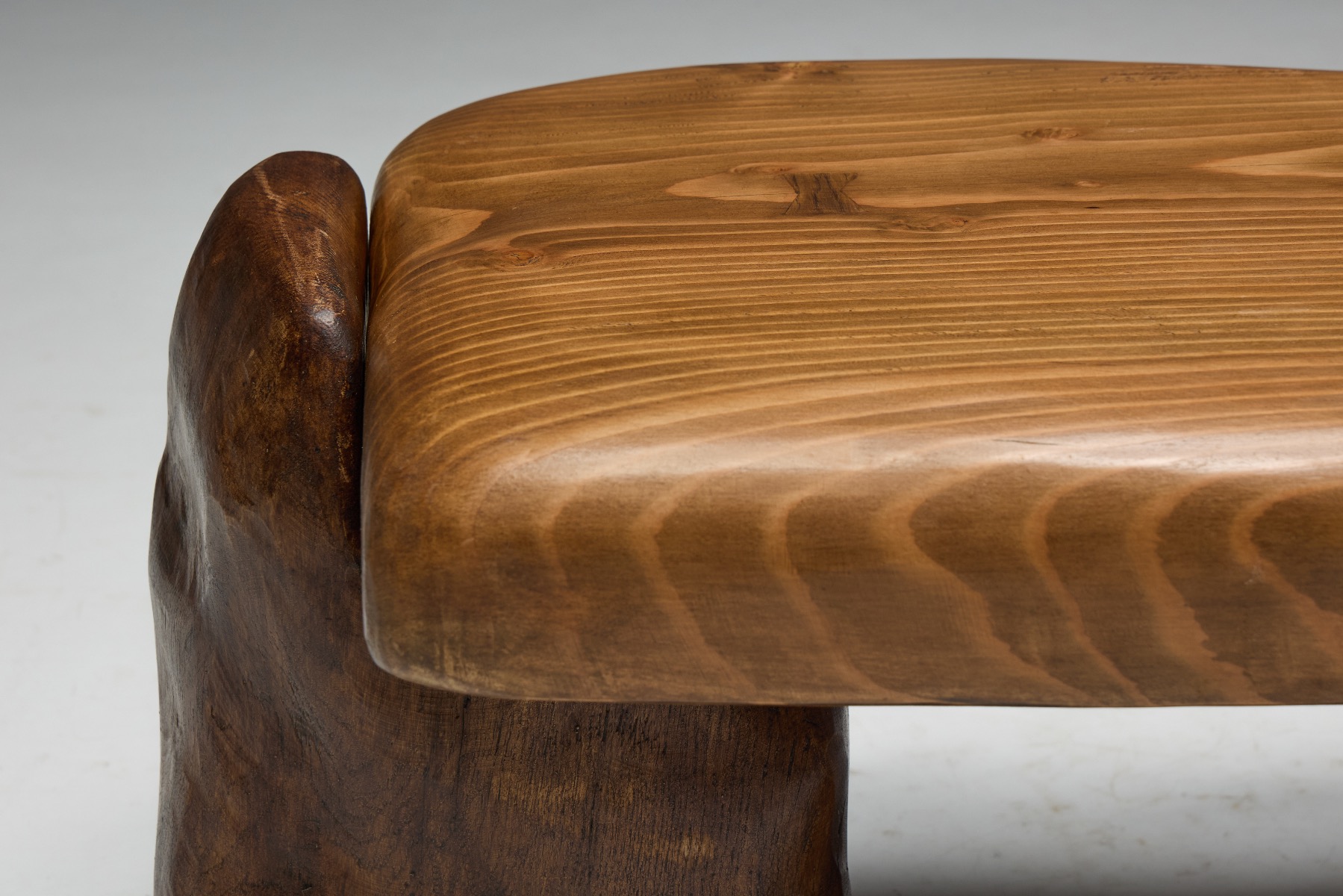 Solid wood sculpted coffee table from 2025