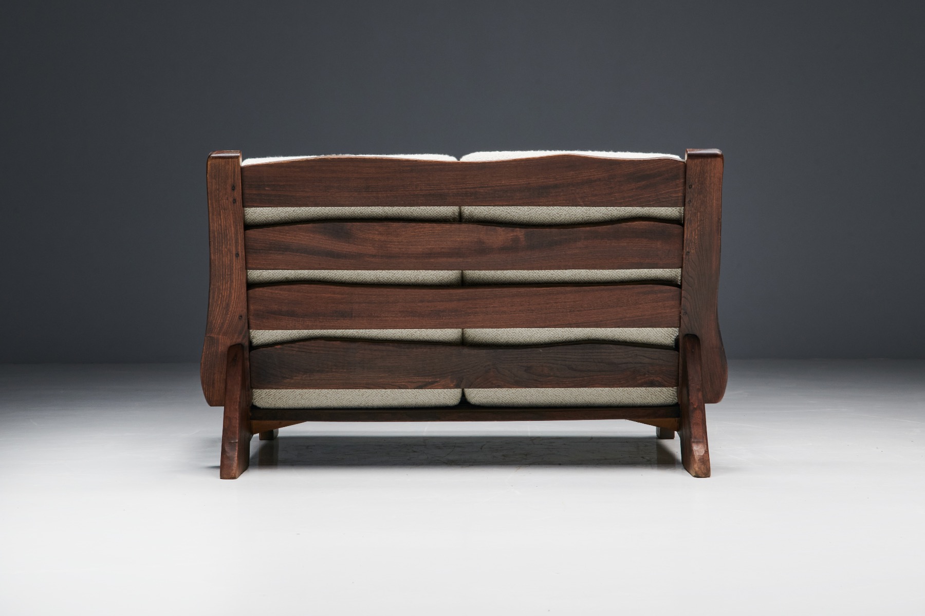 Timeless rustic modern sofa in walnut design