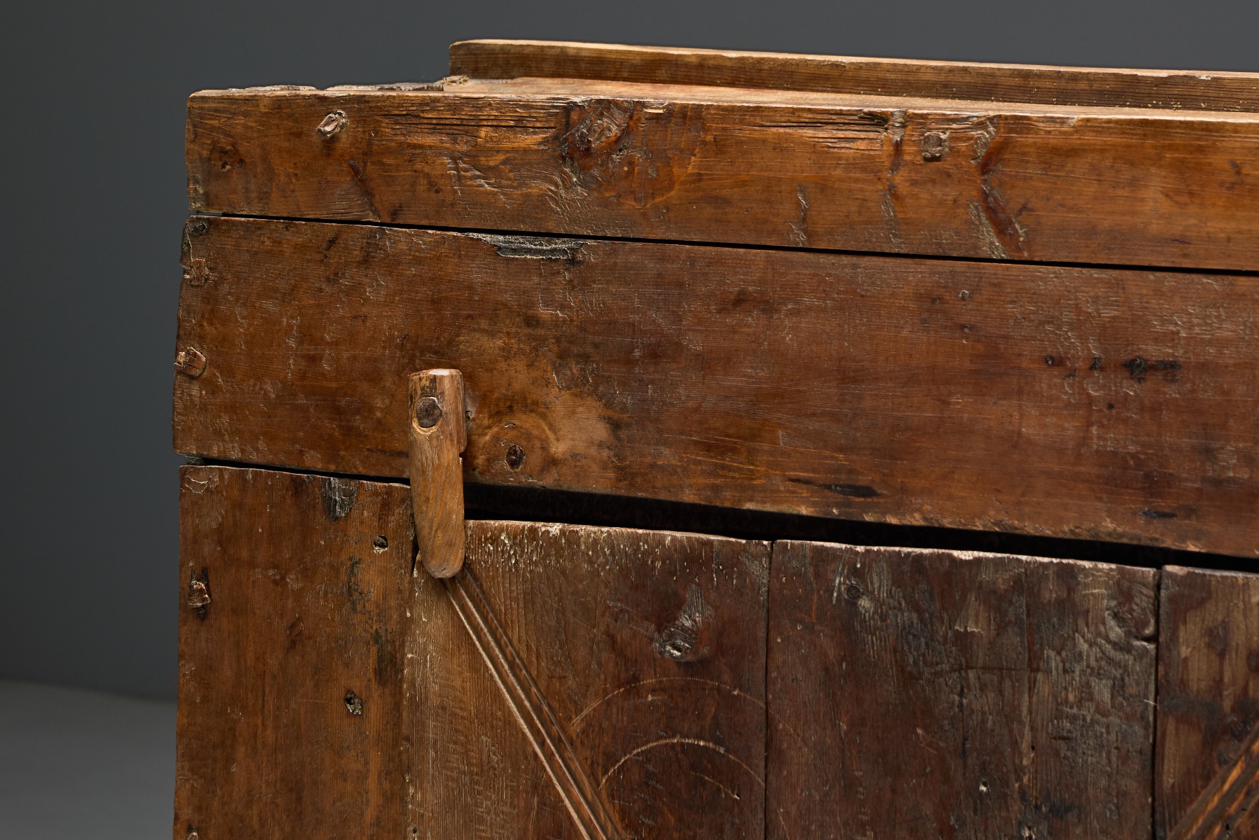 Traditional alpine vernacular cabinet with simple proportions