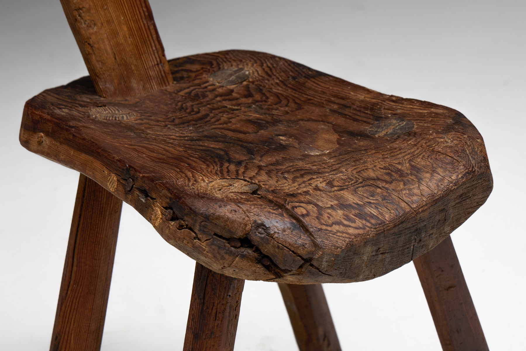 Traditional Alpine folk art chair crafted in solid wood