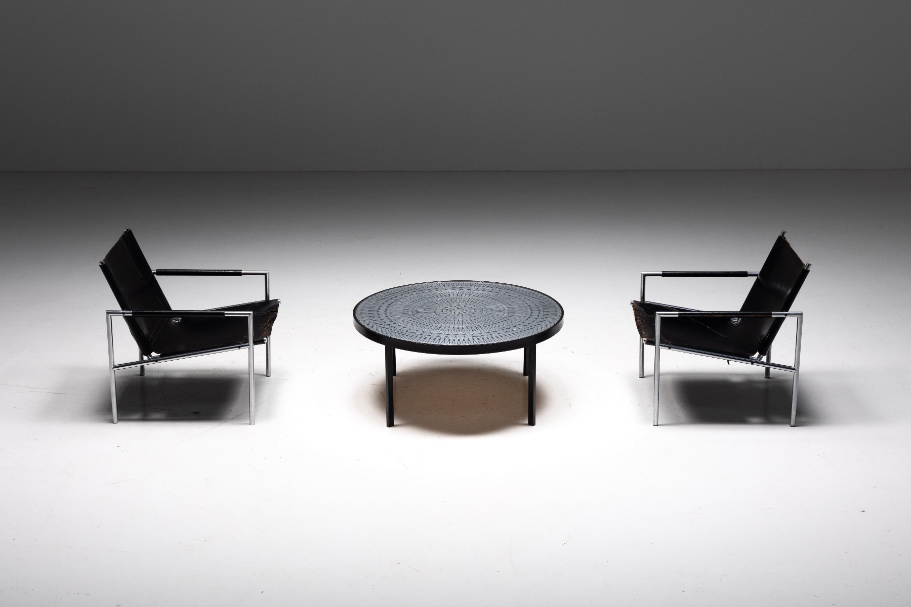 Unique mosaic coffee table in vintage style