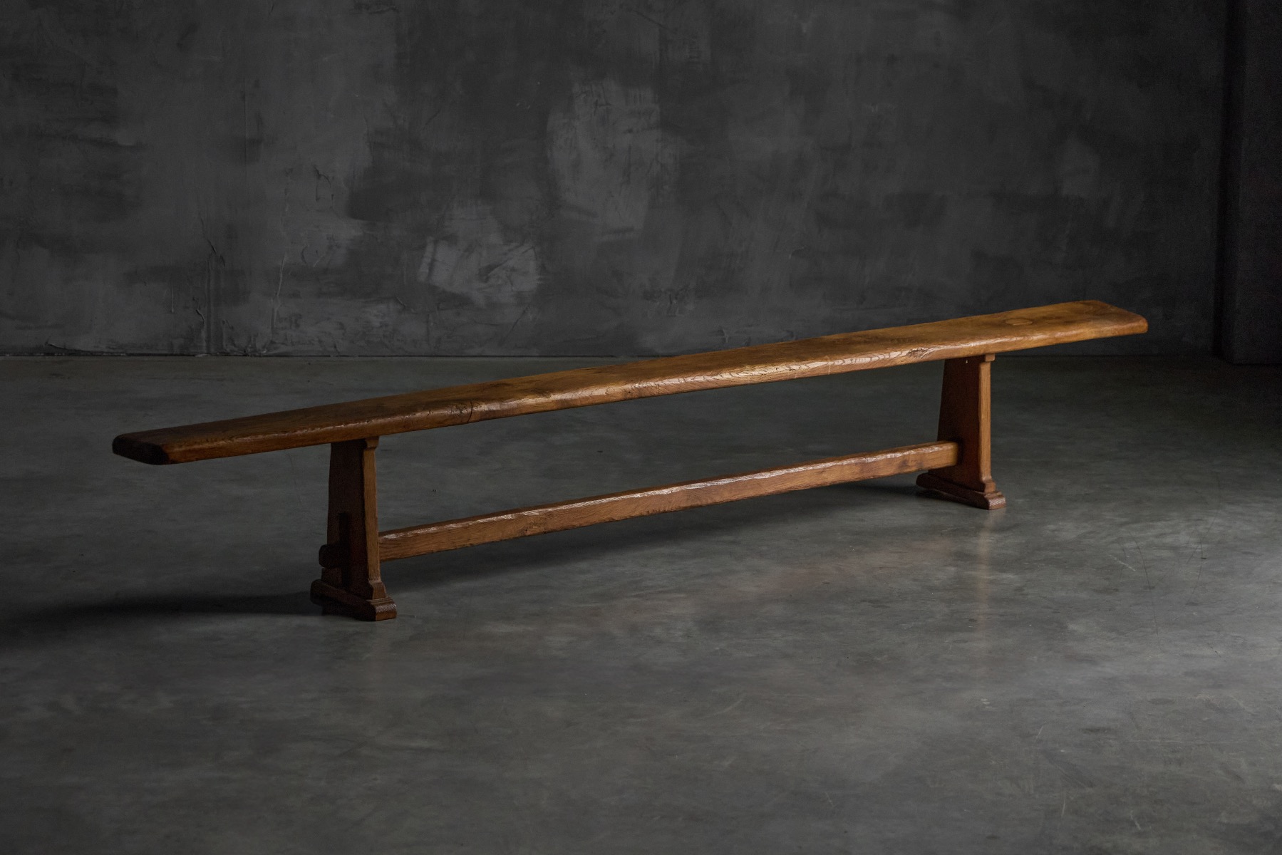 Vernacular alpine bench with rustic surface patina