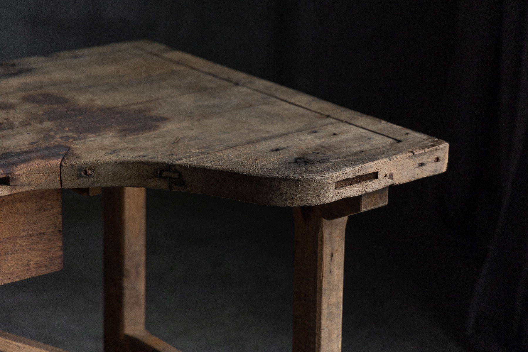 Handcrafted rustic workbench with functional design