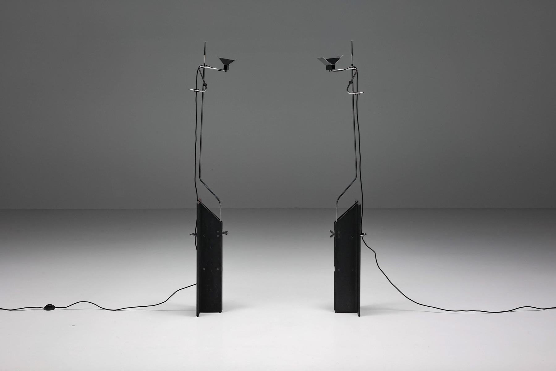 Vintage industrial lighting chrome floor lamps