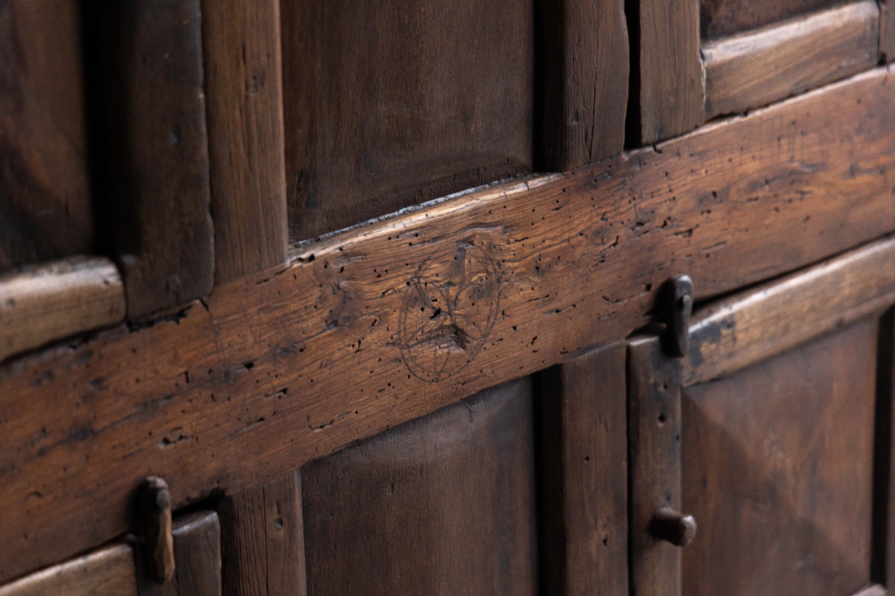 Heritage folk art cupboard in solid wood