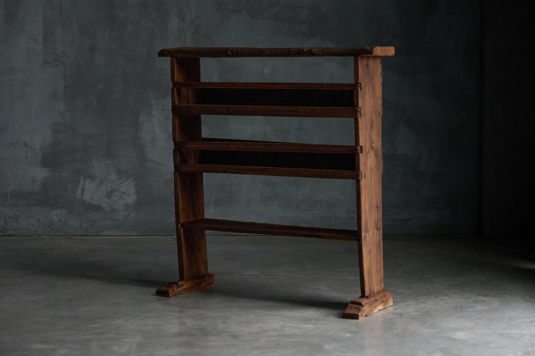 Solid wood wabi sabi shelving unit