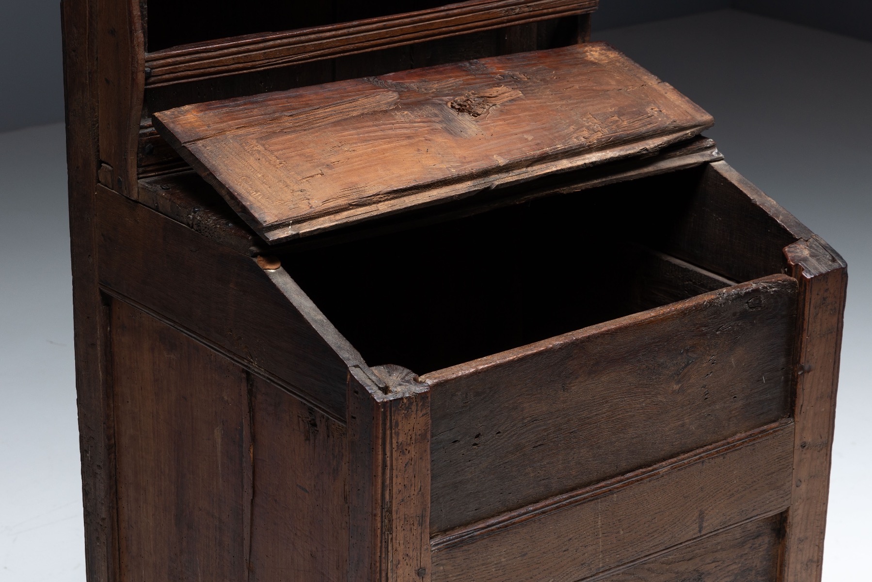 Aged wood folk art cupboard 1800s