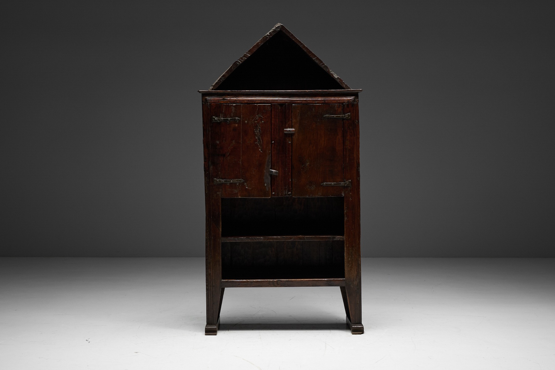 Antique vernacular cupboard reflecting French folk craftsmanship