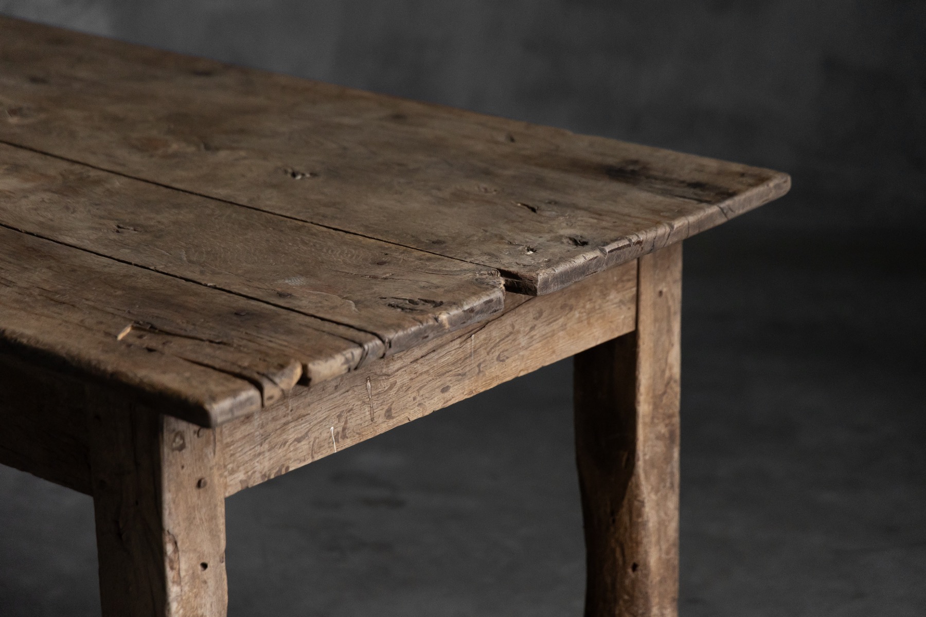 Antique rural farmhouse dining table in vernacular style