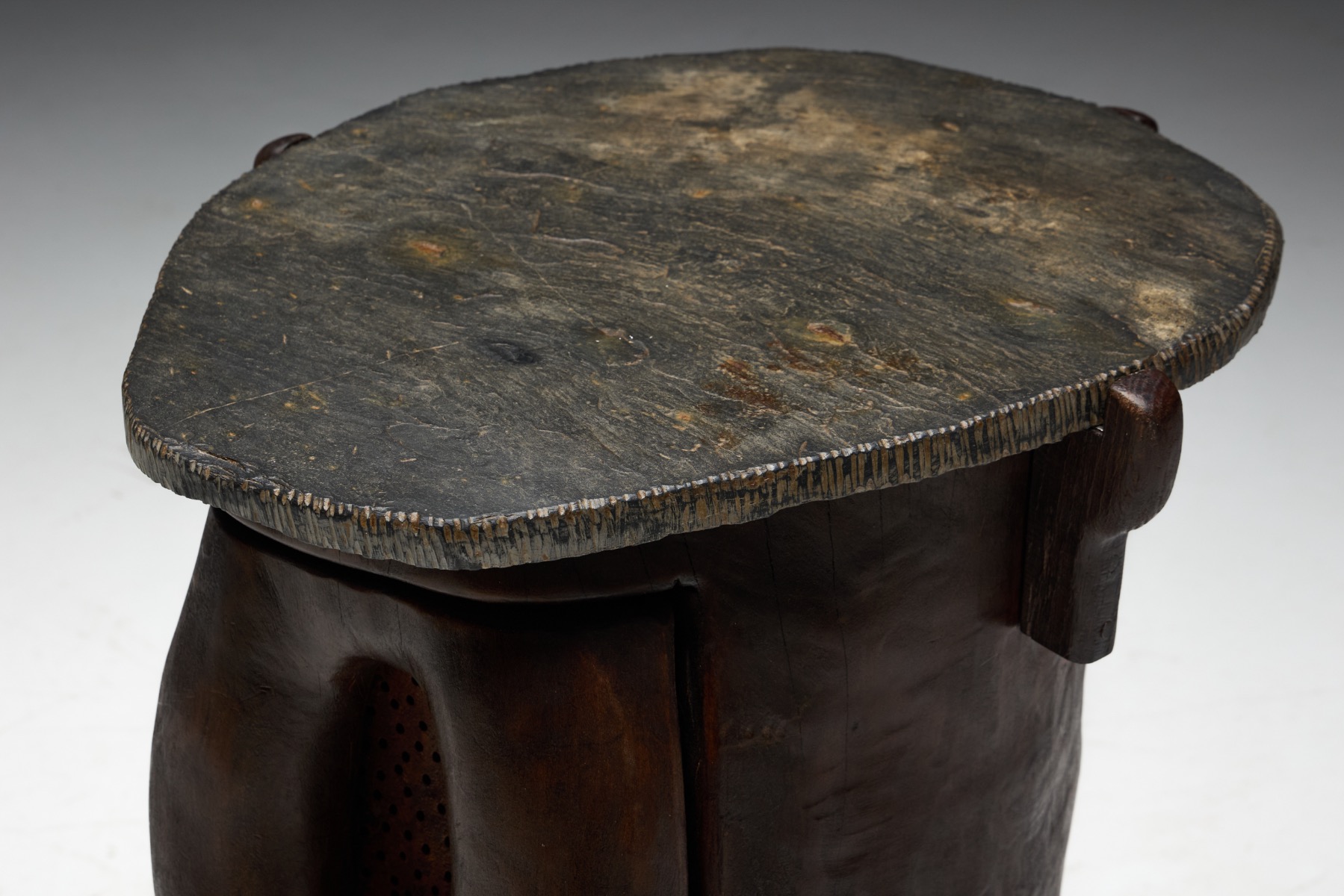 Antique rural side table in vernacular tradition