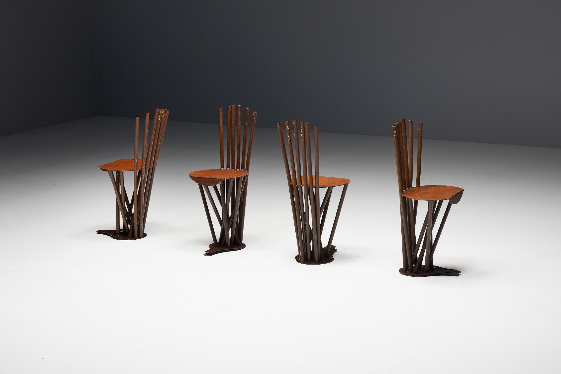 Antique style industrial chairs 1950s
