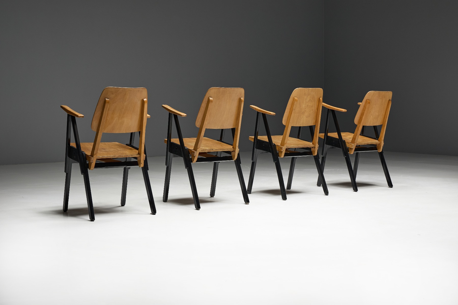 Architectural 1950s armchair Ermeloo Zwager