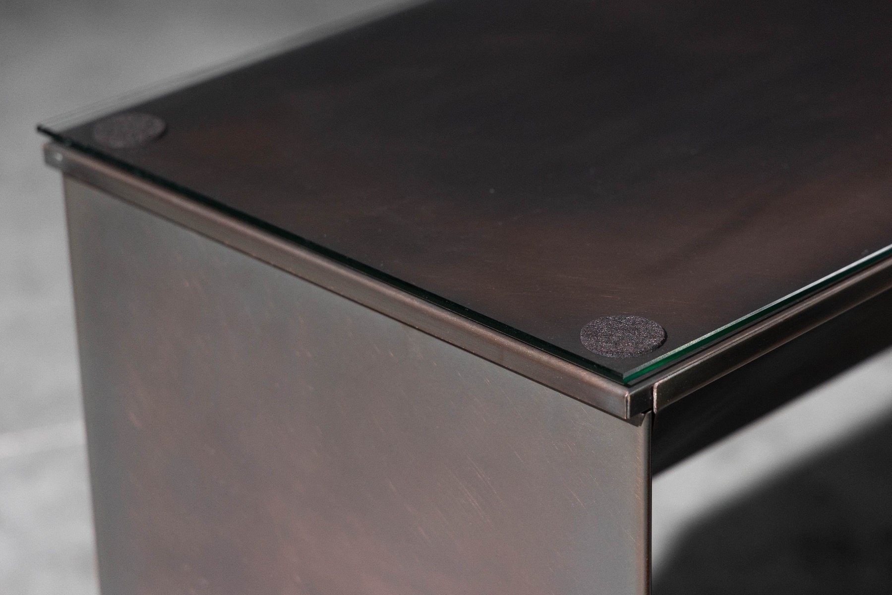 Architectural bronze console table by Belgochrom