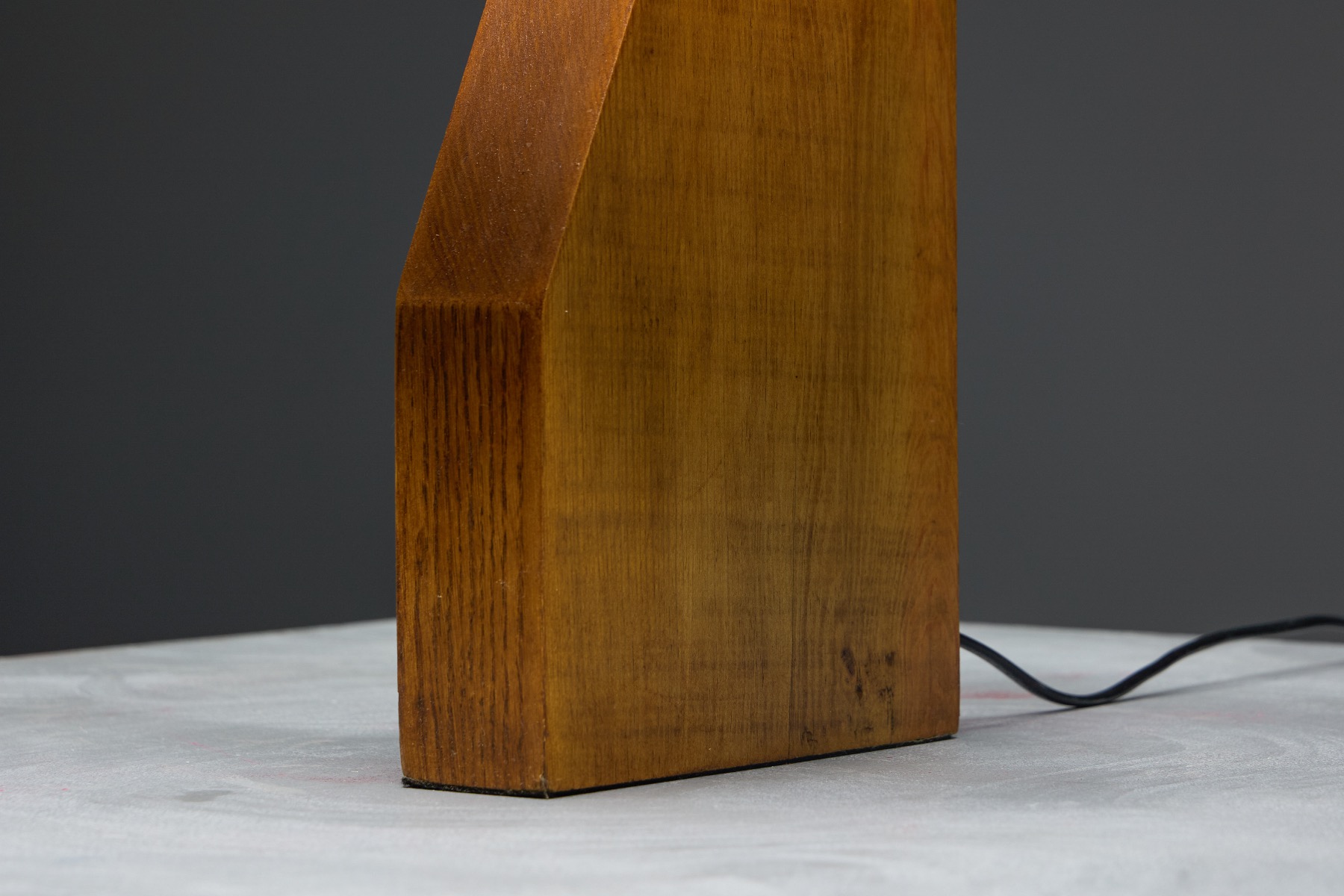 Architectural veneer table lamp with clean lines