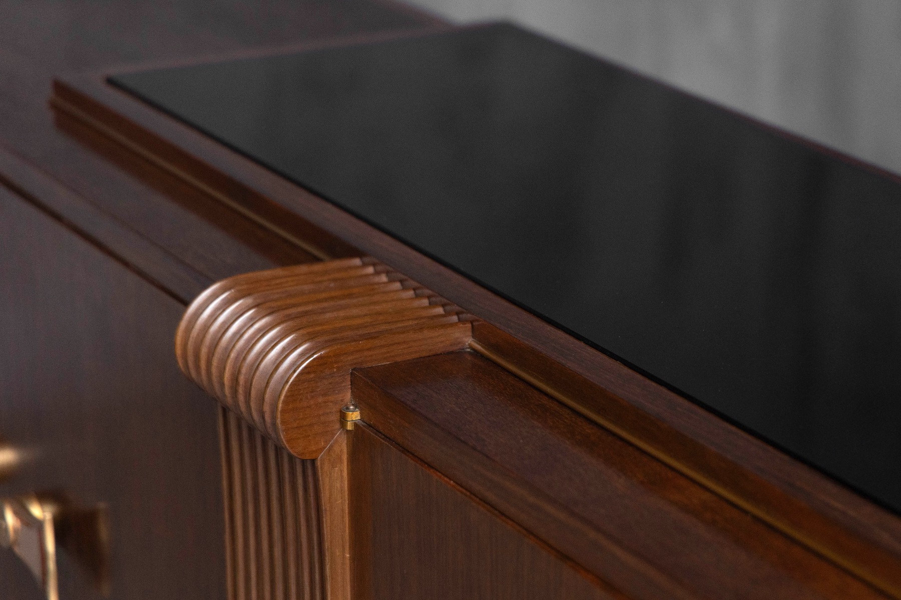 Art Deco sideboard in walnut with geometric design language