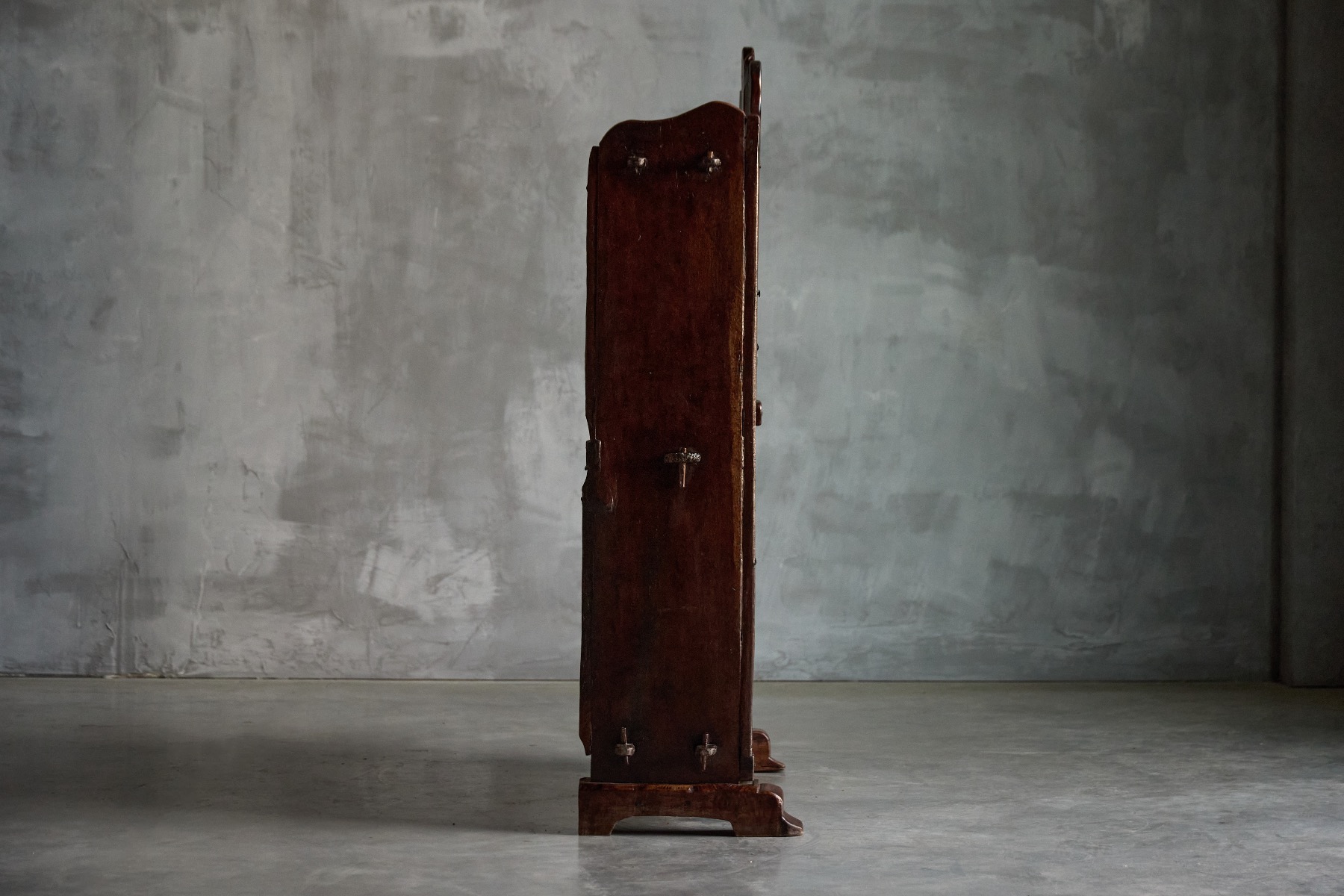Expressive primitive folk art storage cabinet