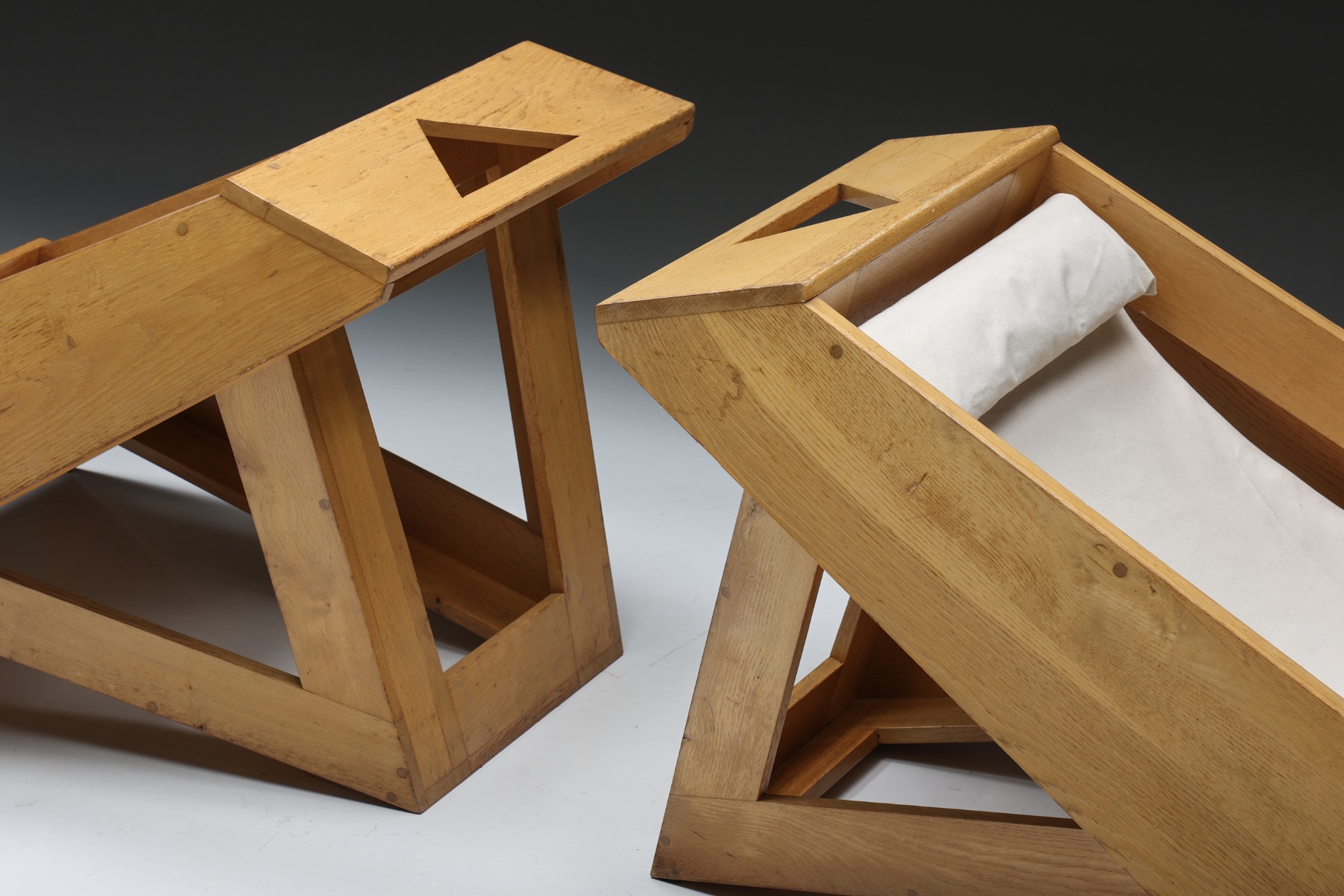 Retro 1960s wooden lounge chairs