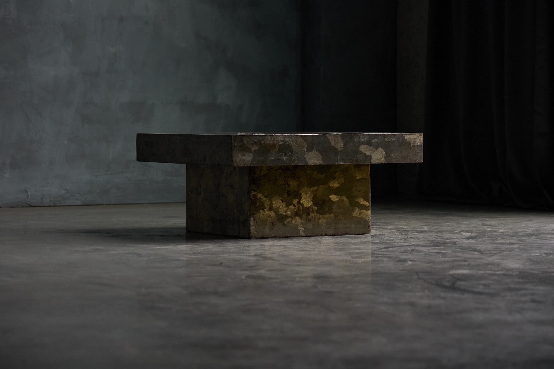 Expressive modernist steel coffee table