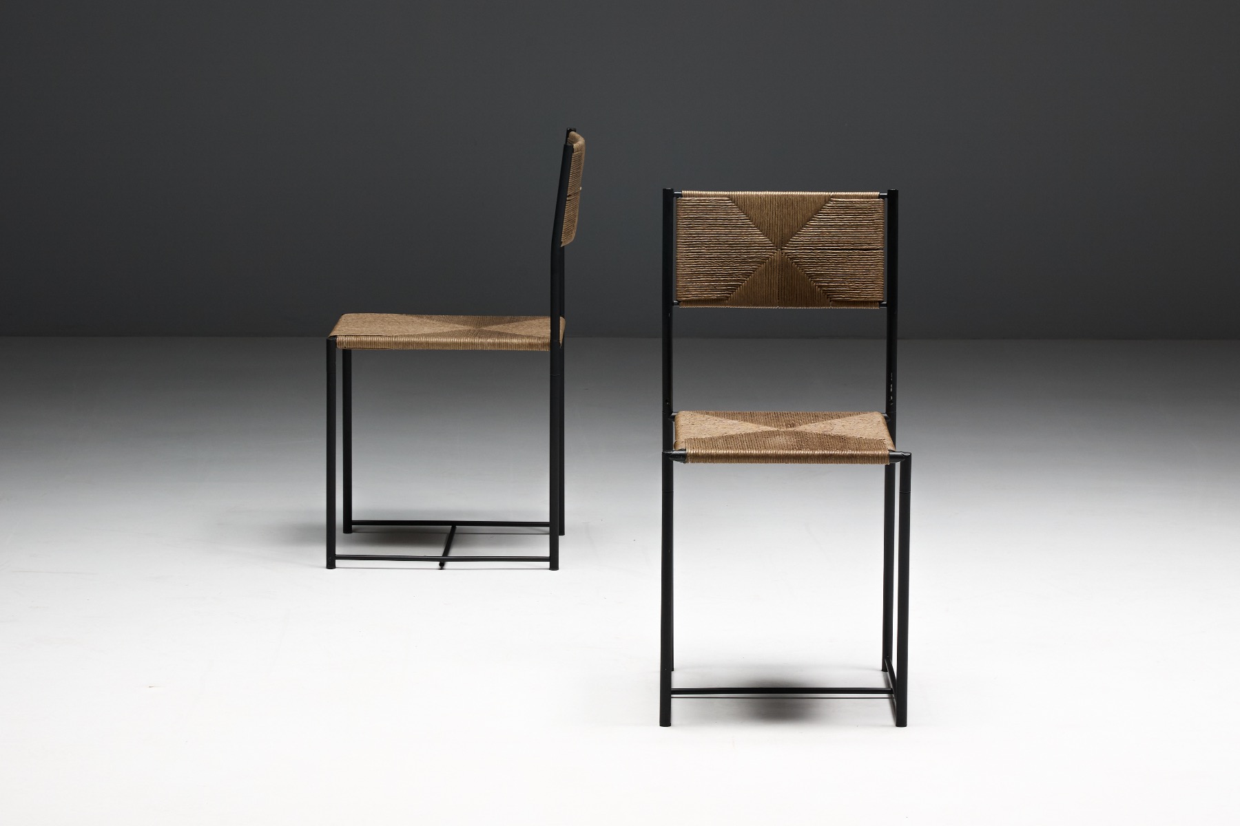 European 1980s dining chair with minimalist structure