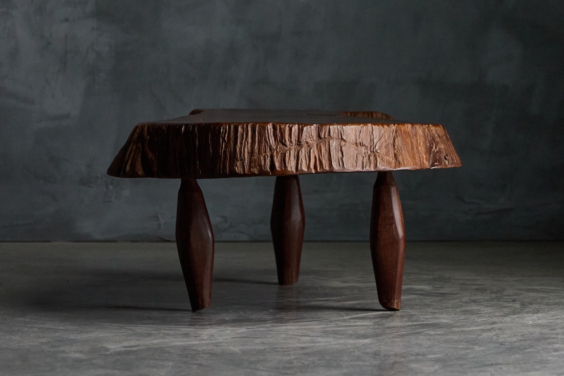 Handcrafted solid wood table from the 1970s