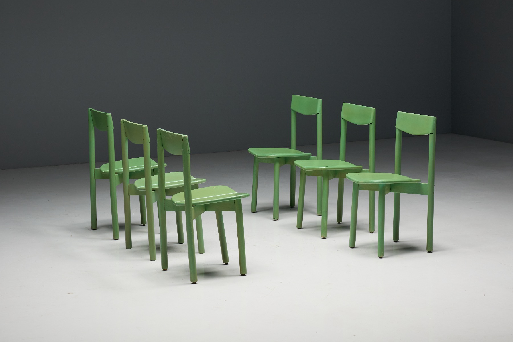Collectible green dining chairs by Pierre Gautier-Delayé