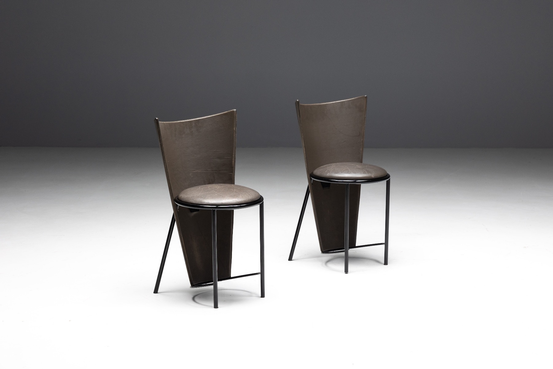 Contemporary Sevilla chairs in grey leather