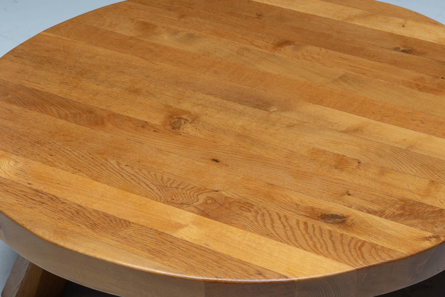 Early brutalist round coffee table with minimalist design