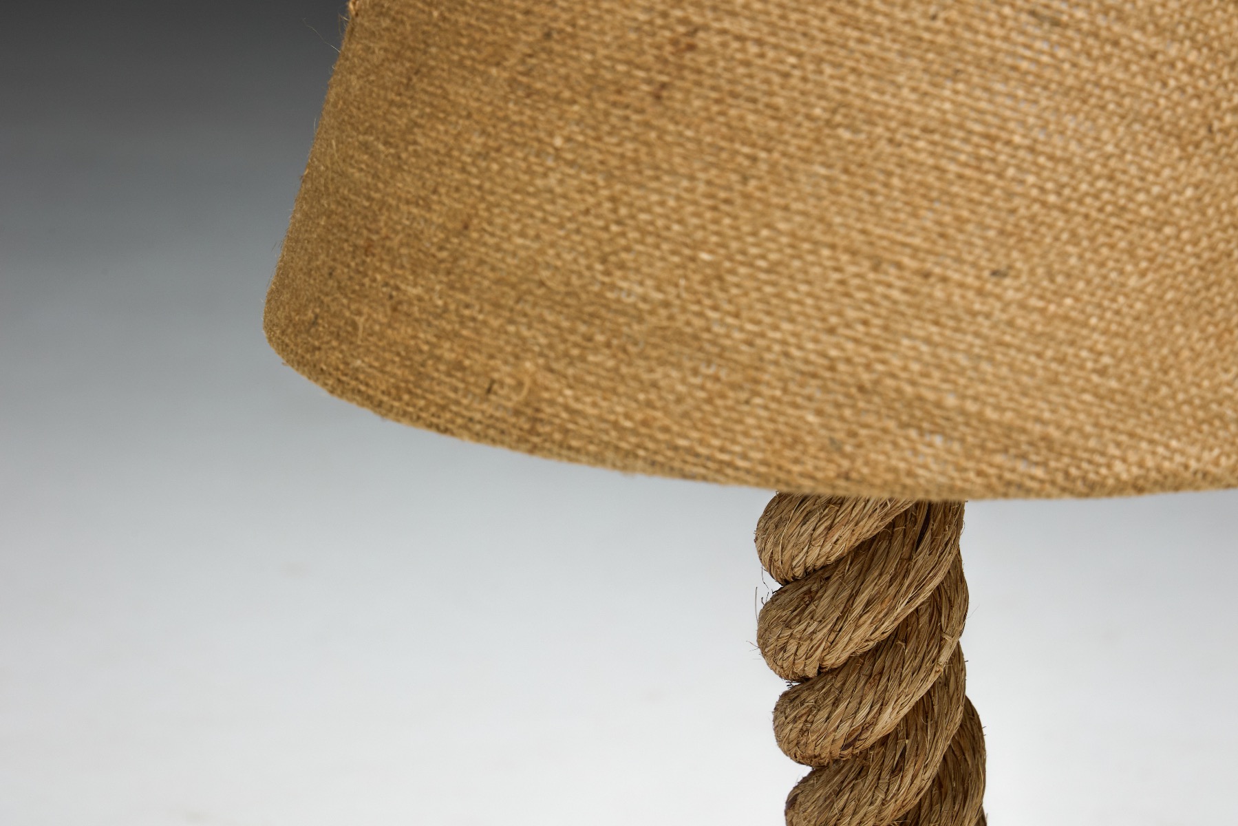 Earthy vintage rope floor lamp with natural materials