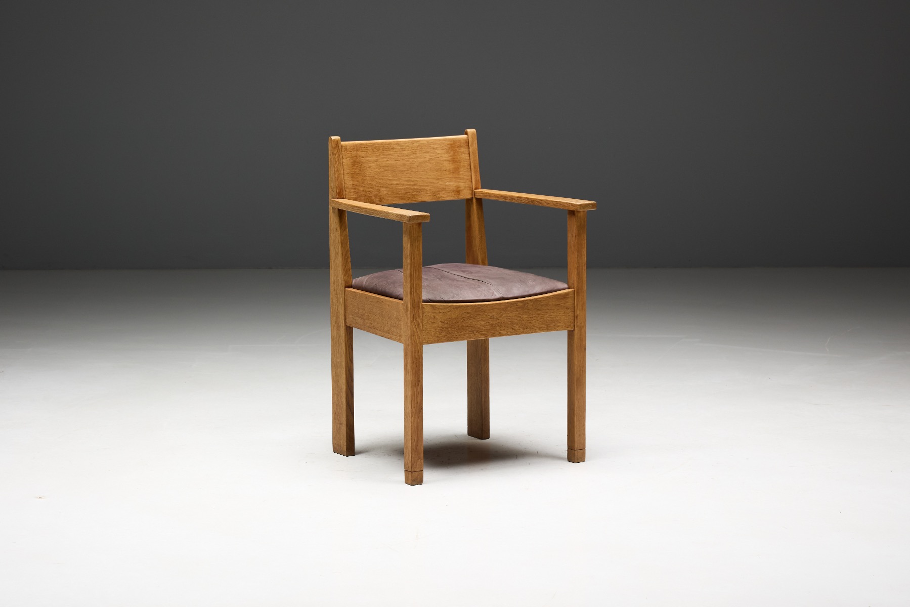 Classic 1930s Art Deco oak armchairs