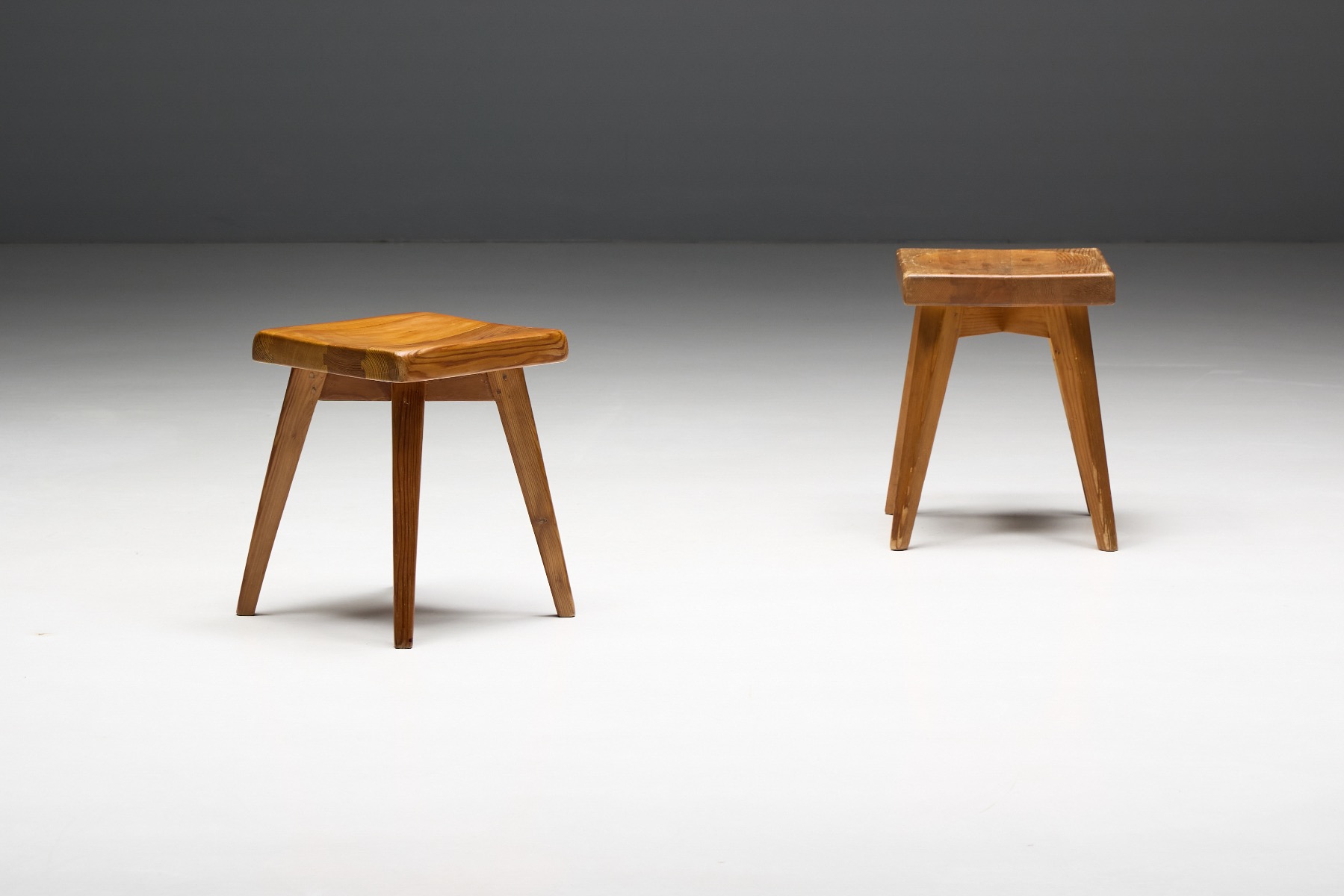 French alpine wooden stools