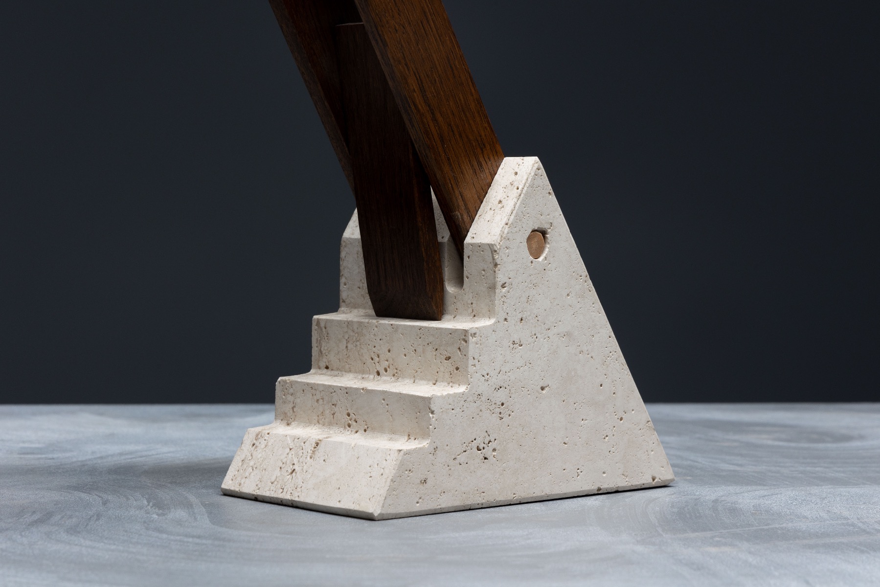 Handcrafted brutalist table light with raw texture