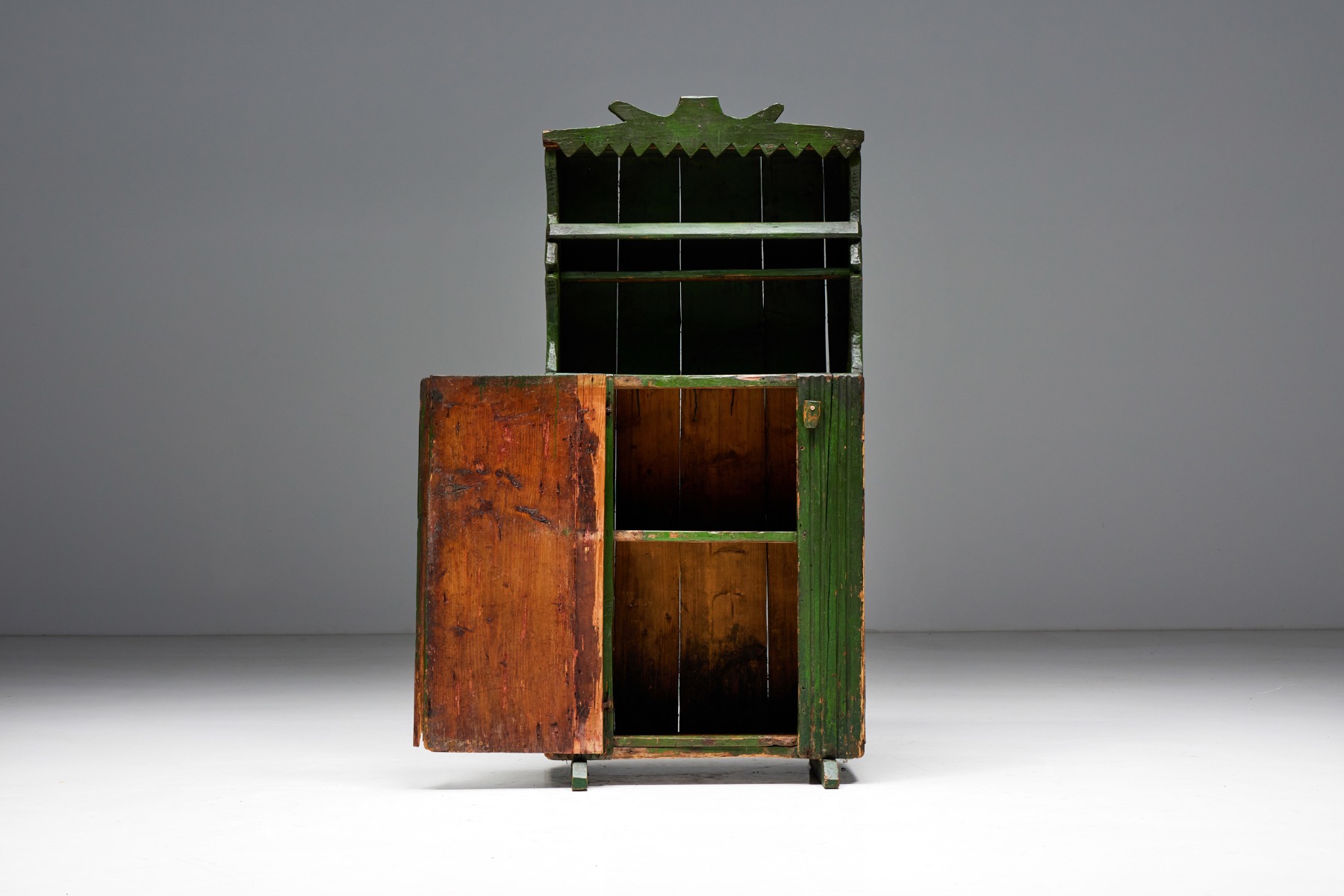 Historic folk art cabinet in solid wood design