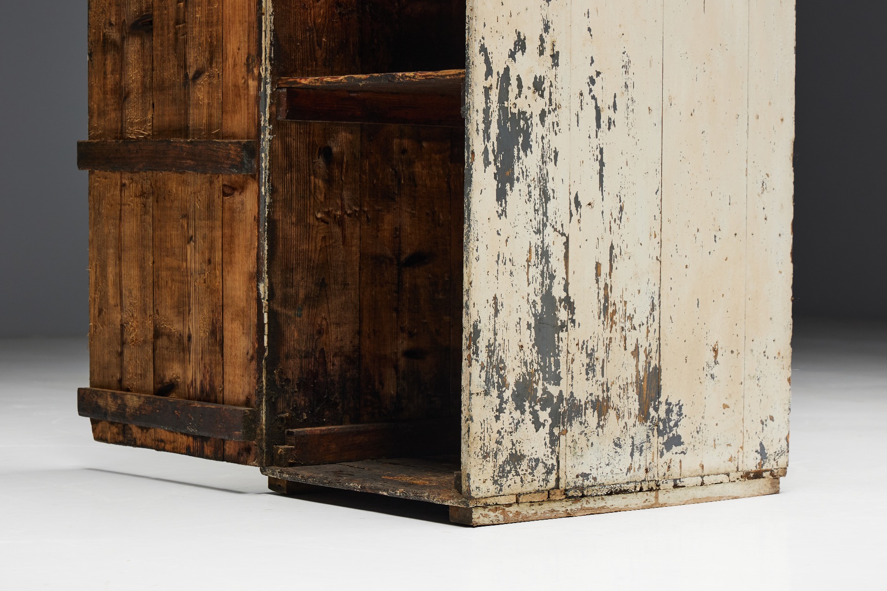 Traditional primitive cupboard in wood furniture